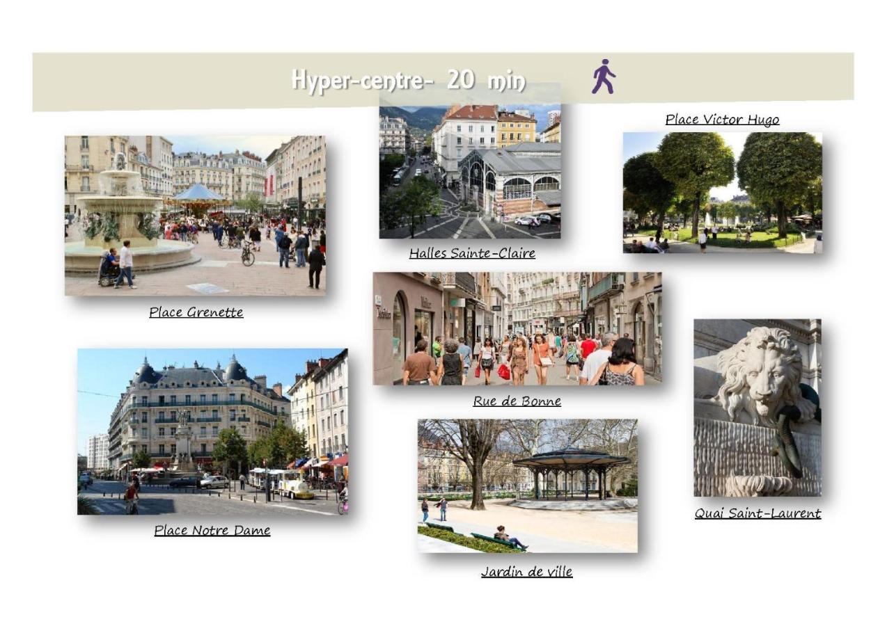 Le 62 - Spacieux T2 Avec Jardin, Parking & Tramway Grenoble Eksteriør bilde