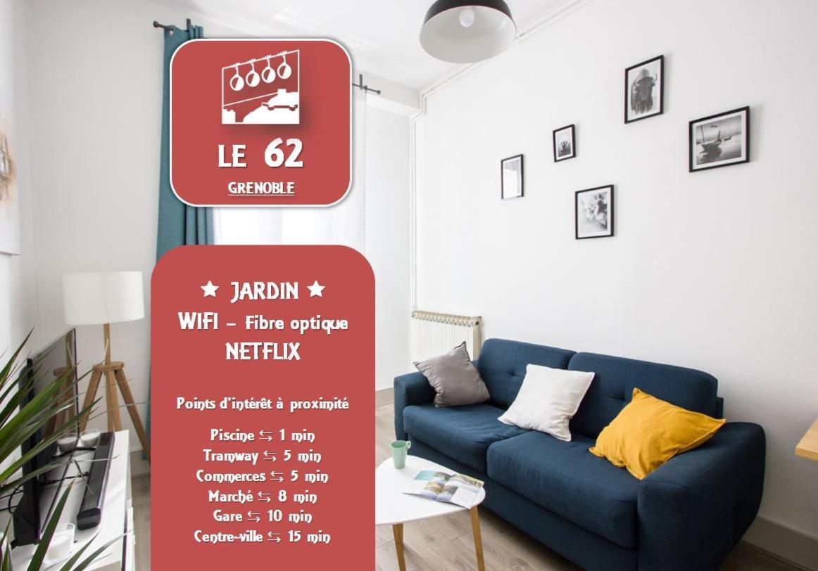 Le 62 - Spacieux T2 Avec Jardin, Parking & Tramway Grenoble Eksteriør bilde